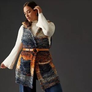 Anthropologie Pilcro Multicolor Textured Vest
